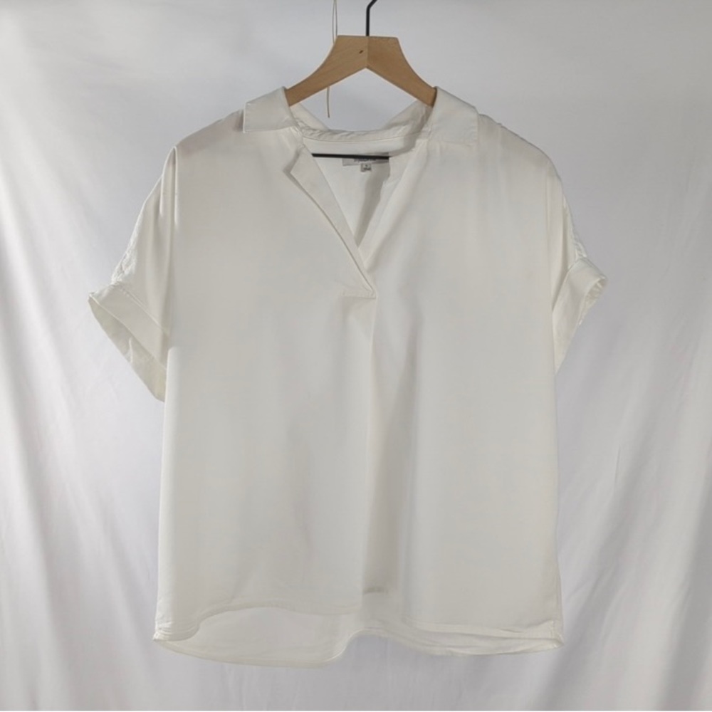 Madewell Courier white short sleeve shirt blouse size L
